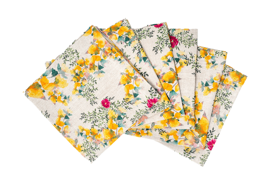 6 Organic Linen Napkins in Saint Valentine