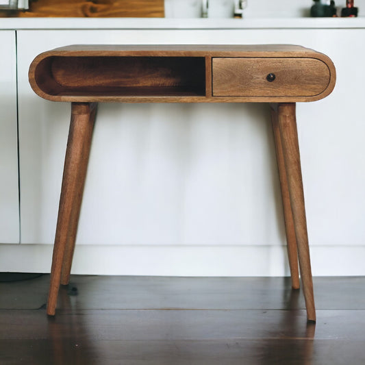 Solid Wood Curved Writing Desk