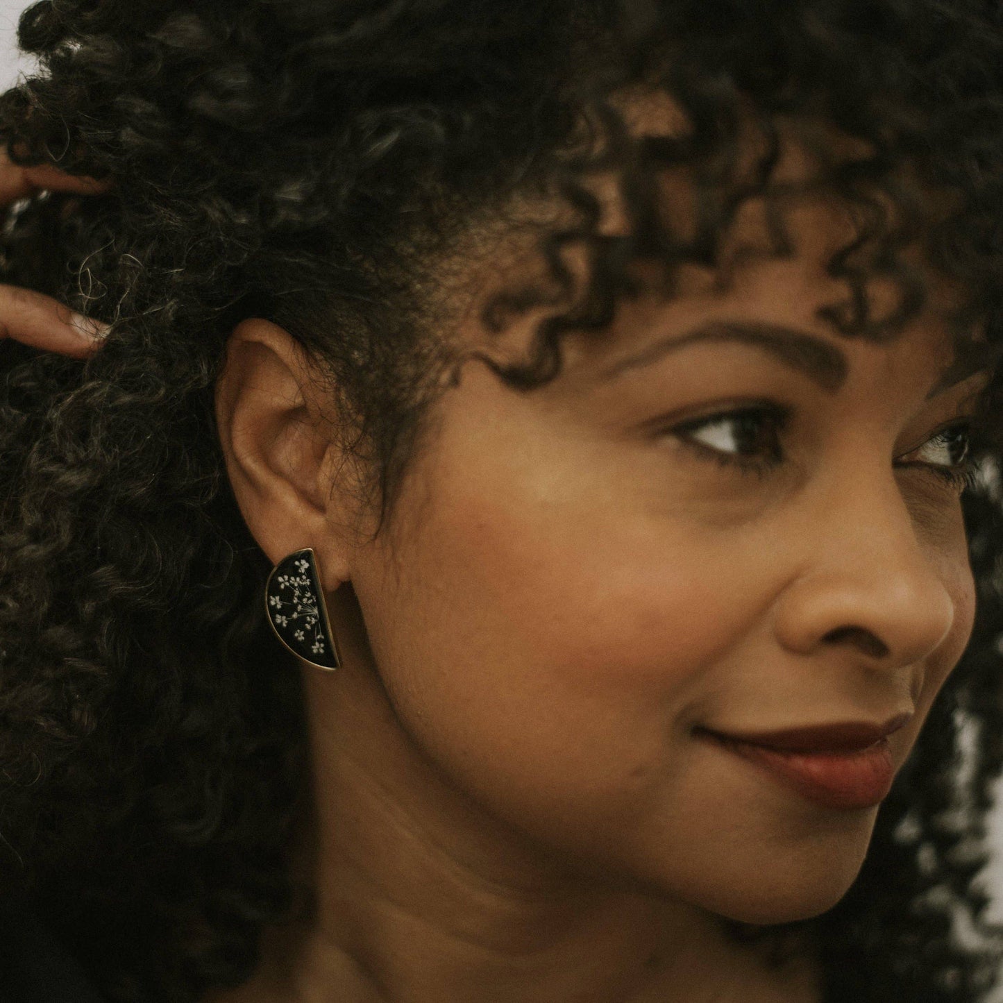 Black Earrings | Queen Anne’s Lace | Split Studs