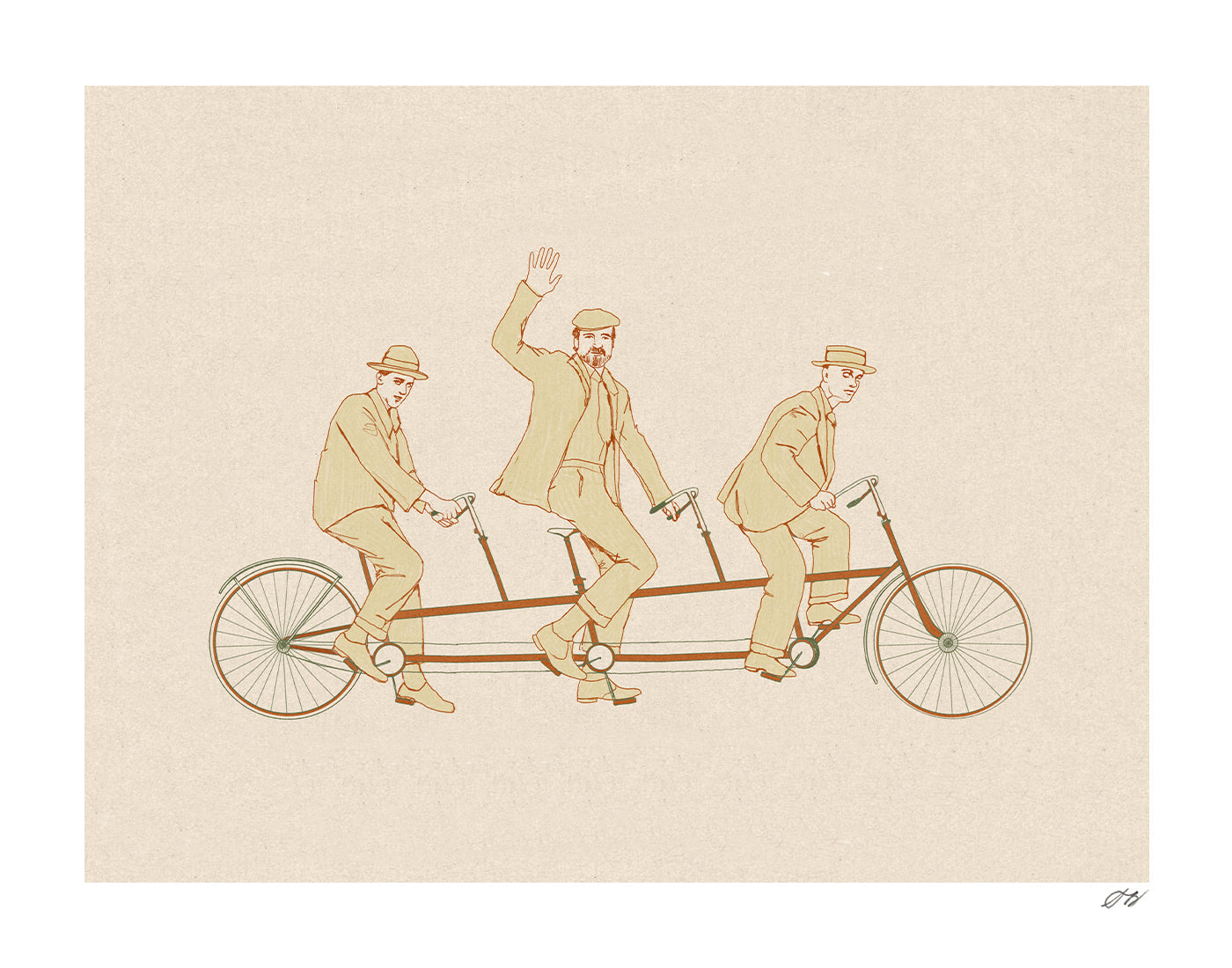 Tandem Bike Print by Stephanie Browne