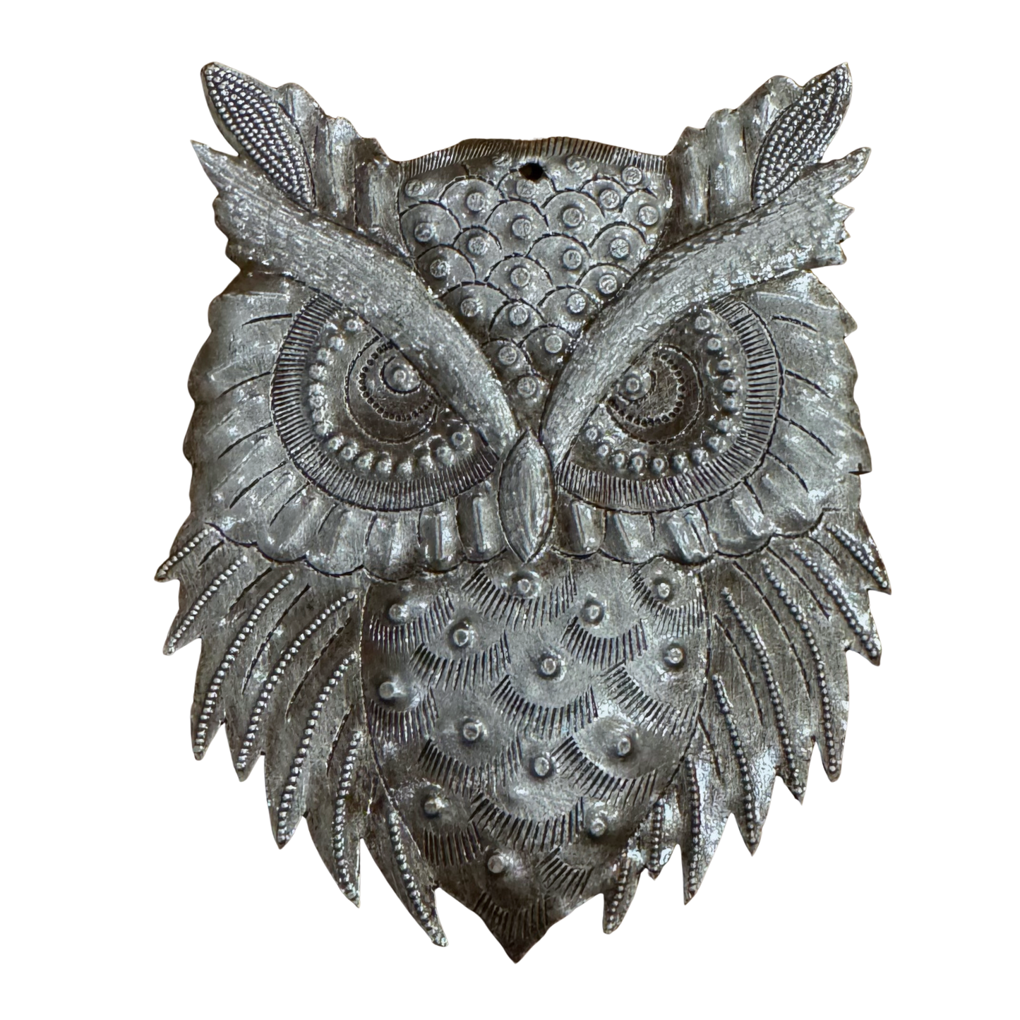 Handmade Mini Metal Owls from Haiti Fair Trade Gift 4"x5.25"