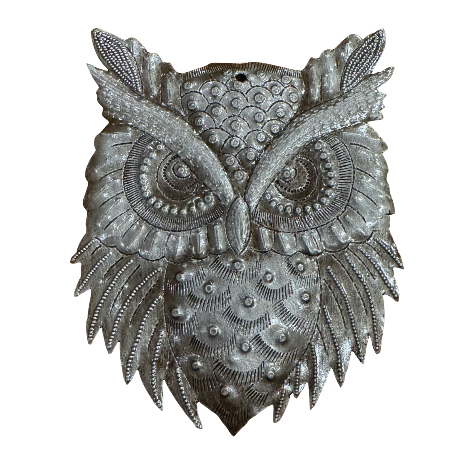 Handmade Mini Metal Owls from Haiti Fair Trade Gift 4"x5.25"
