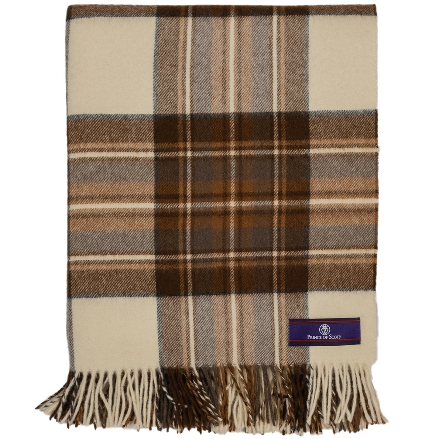 Prince of Scots Merino Wool Throw - Natural Dress Stewart