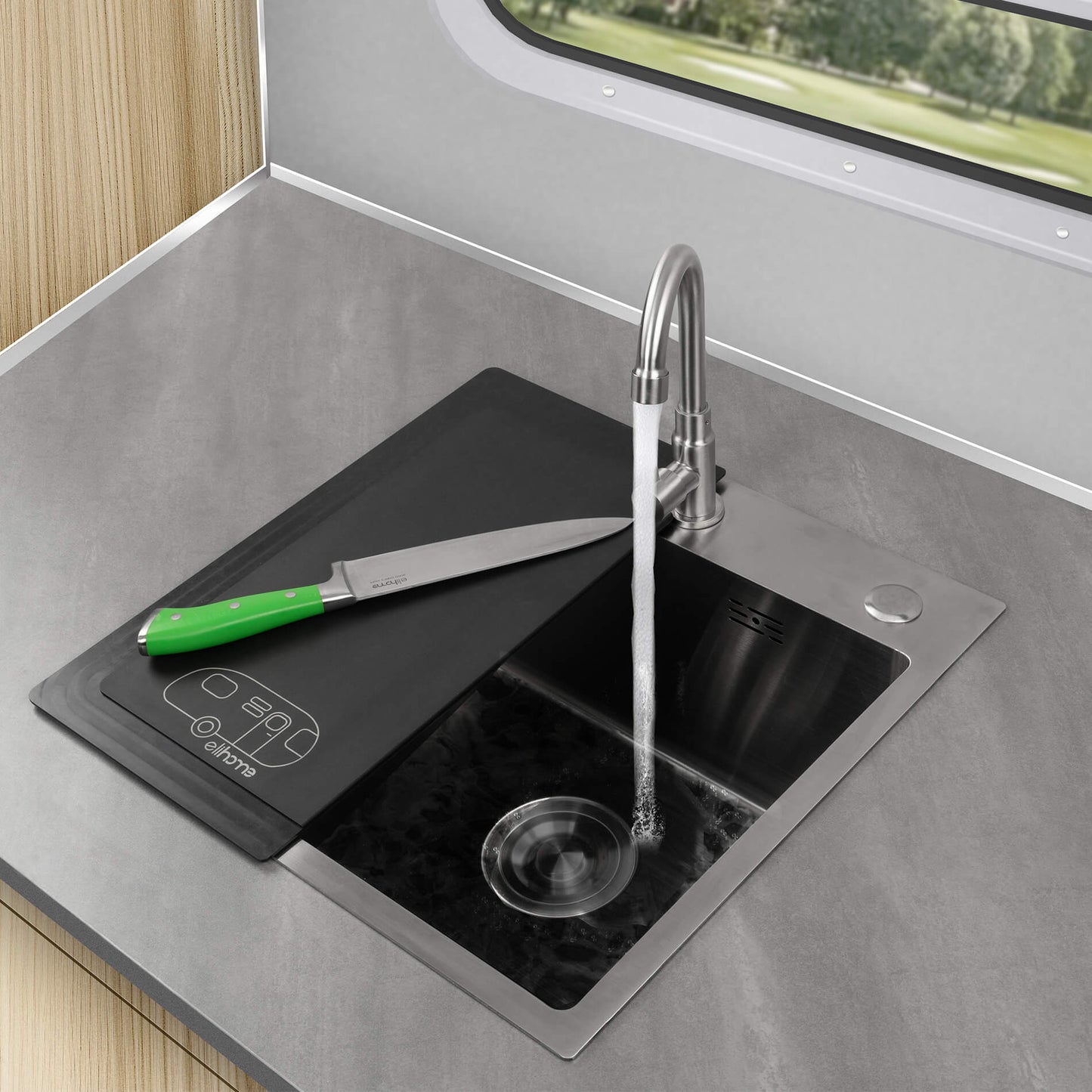 Camper Series Airstream Flying Cloud Multi Functional RV Sink Cover & Cutting Board