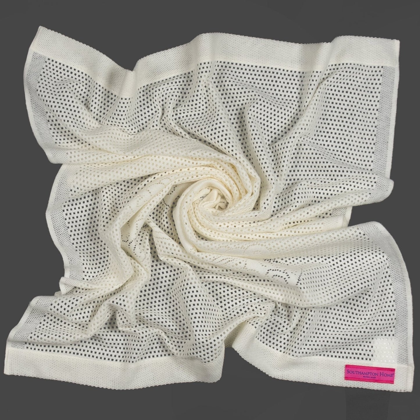 Southampton Home Lace Weave Teddy Bear Baby Blanket ~ Ivory ~