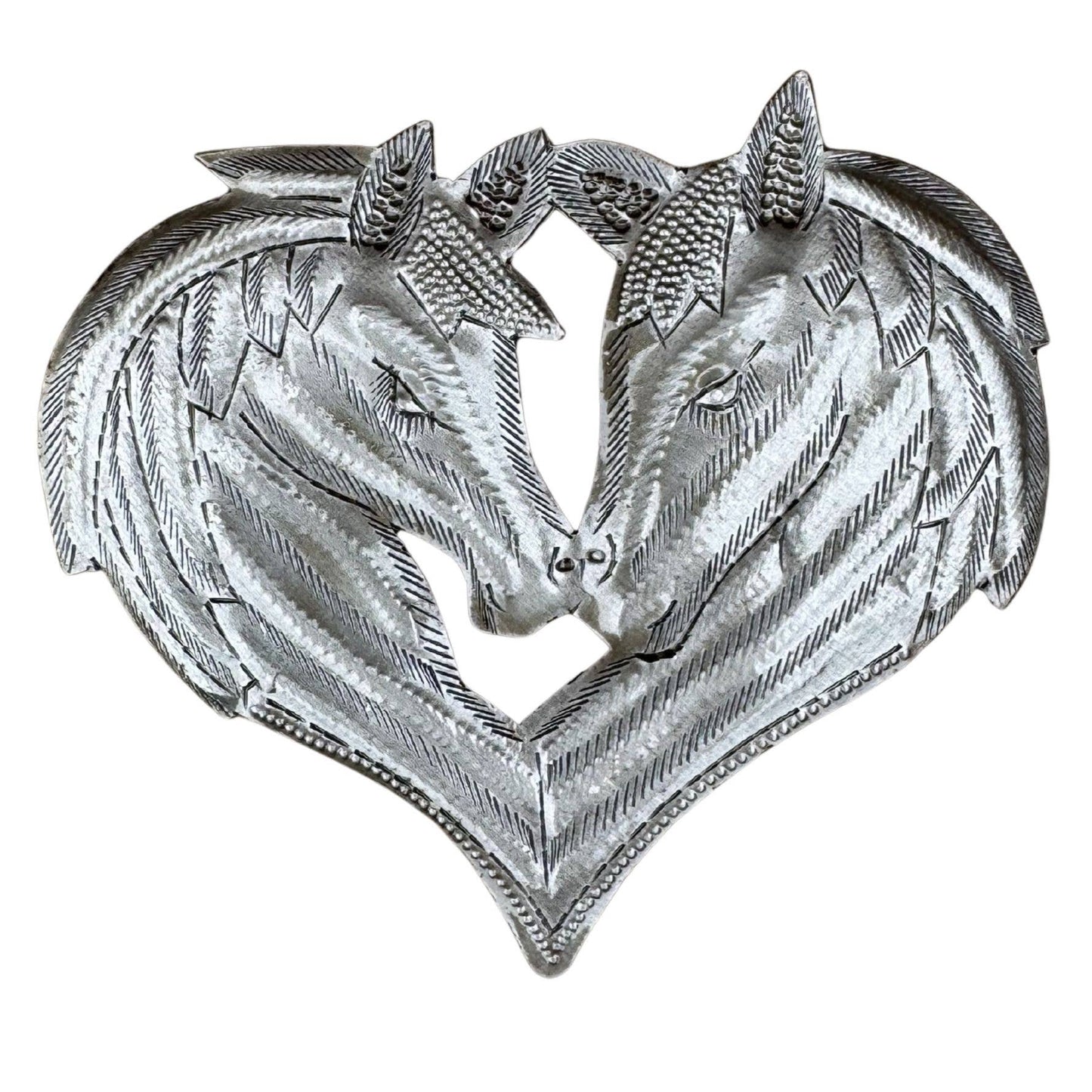 Fair Trade Handmade Haitian Metal Horse Head Heart Ornament
