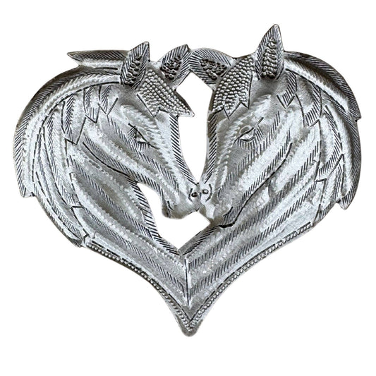 Fair Trade Handmade Haitian Metal Horse Head Heart Ornament