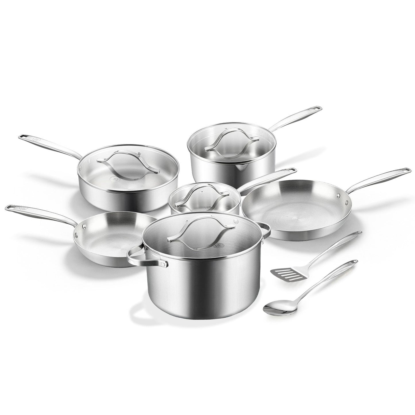BE | LIVING - Essential Series - 12 pcs Cookware Set - Triply Stainless Steel