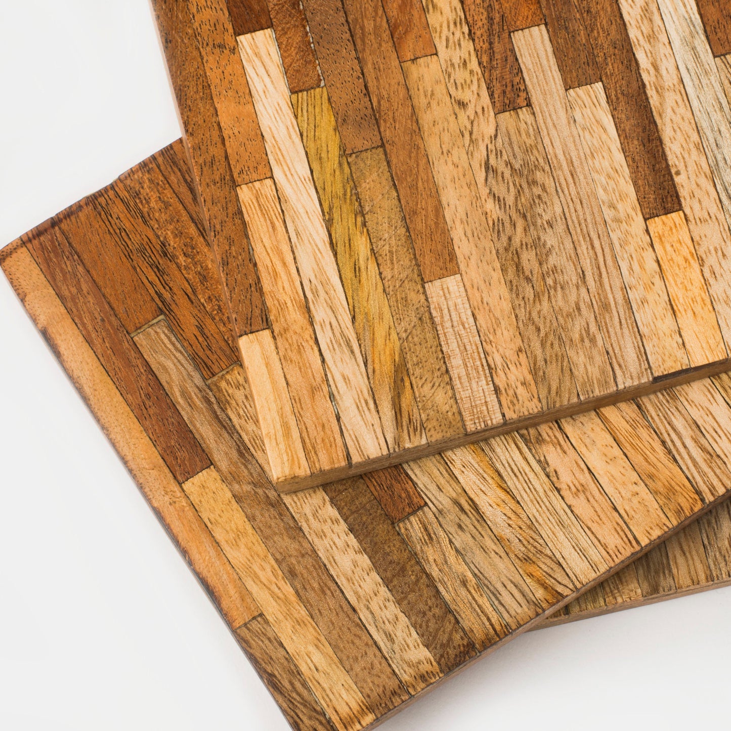 Wooden Marquewood Two Tone Coaster Set of 4