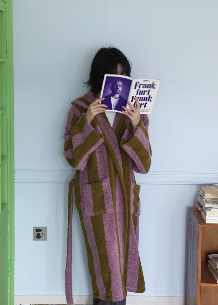 Ultra Soft Retro Whimsical Stripe Bath Robe