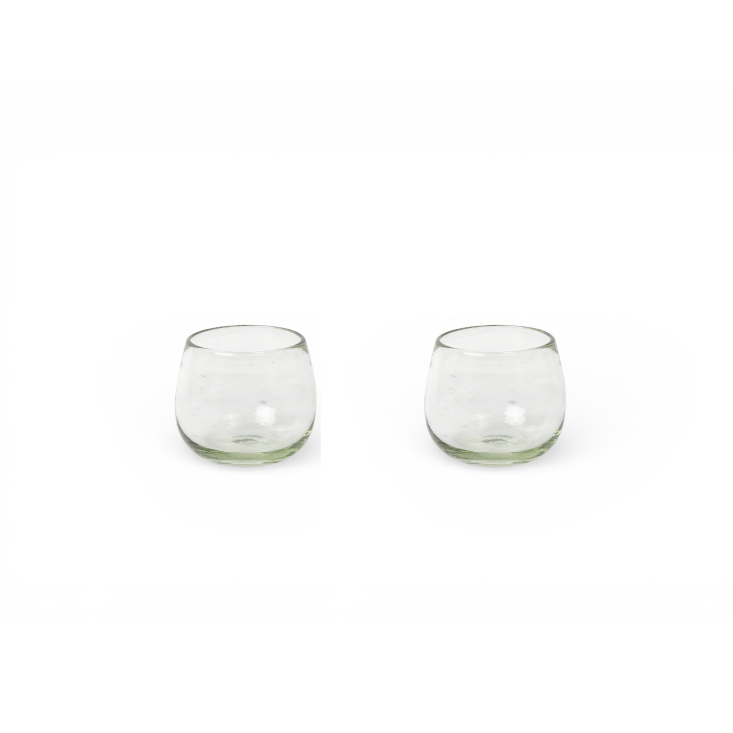 Ronde Blown Glass, Clear, Set of 2