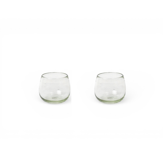Ronde Blown Glass, Clear, Set of 2
