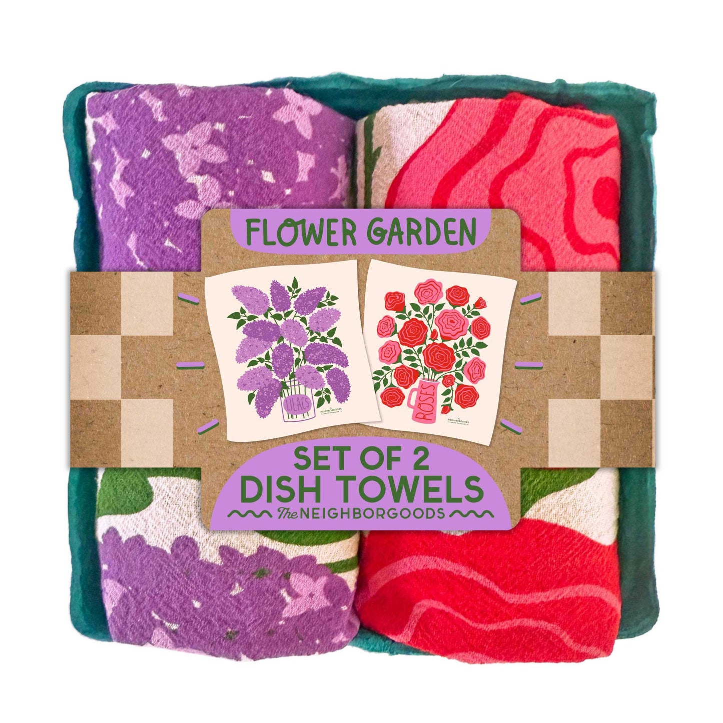 Flower Garden - Dish Towel Set of 2