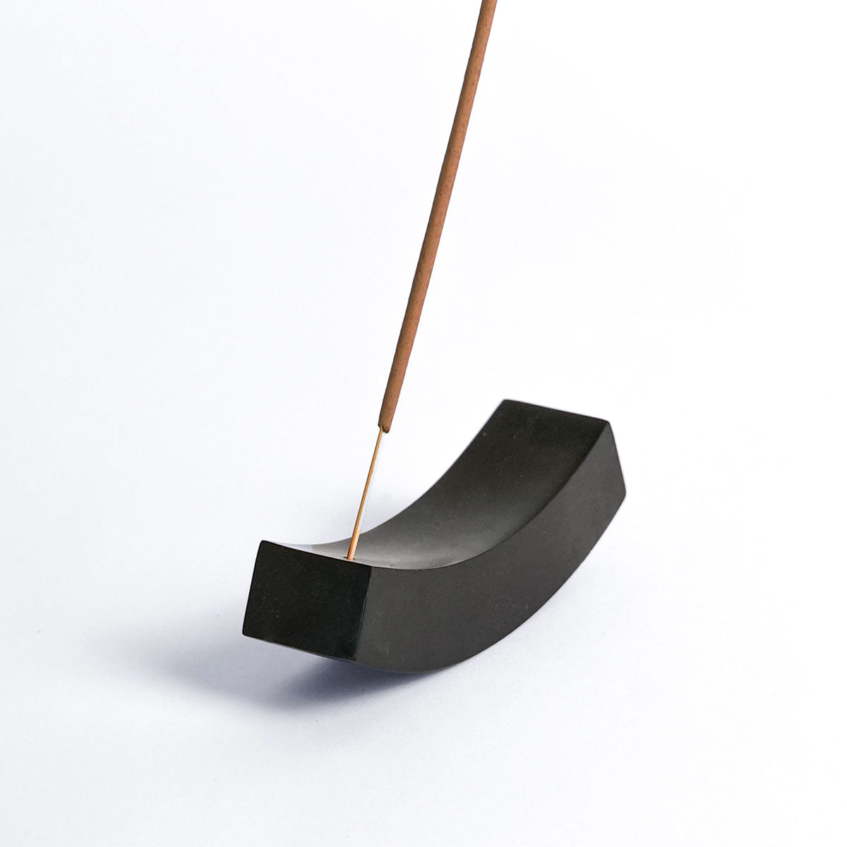 Smile Gemstone Incense Holder - Black Onyx