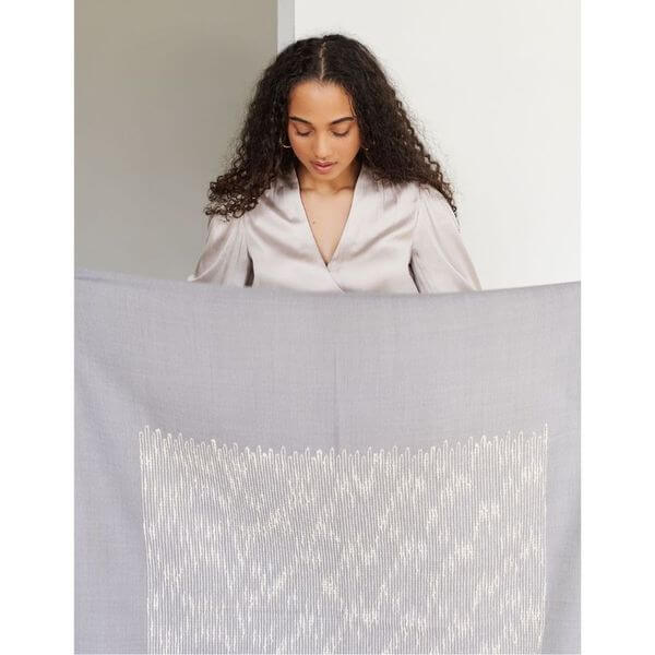 Flo Gray Textured Handloom Merino Throw