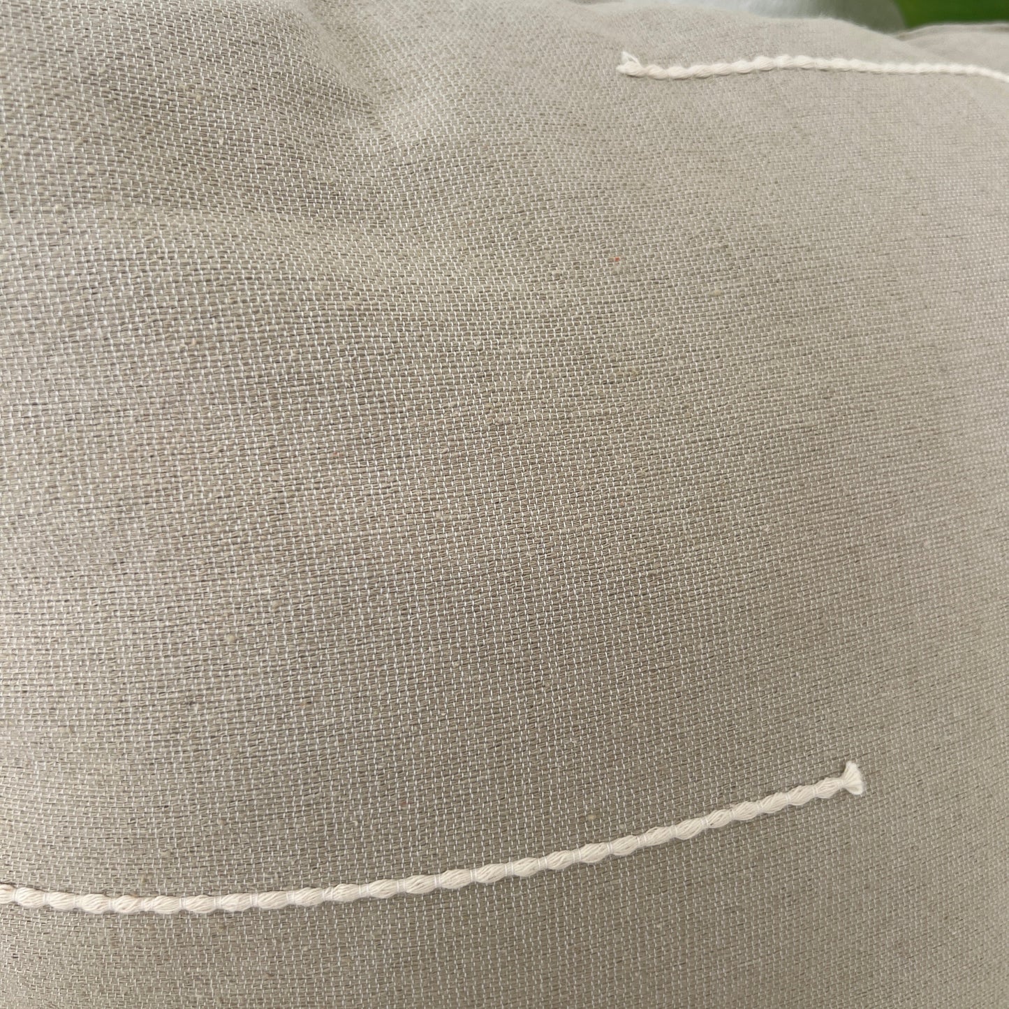 Cotton Tassel Pillow with Embroidered Detail