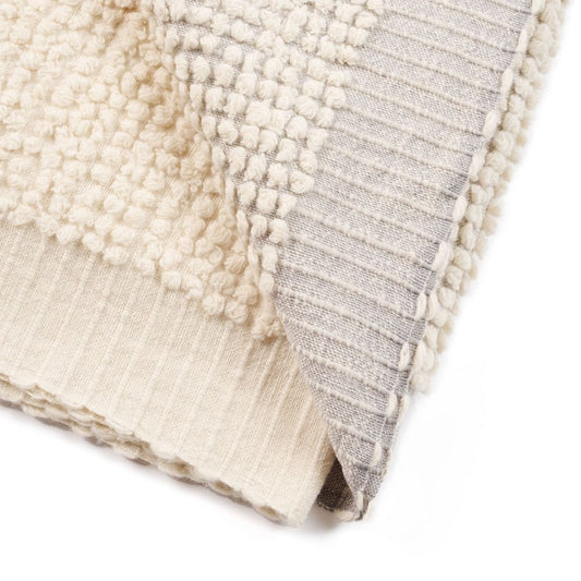 Butterscotch White Handloom Textured Plush Merino Throw