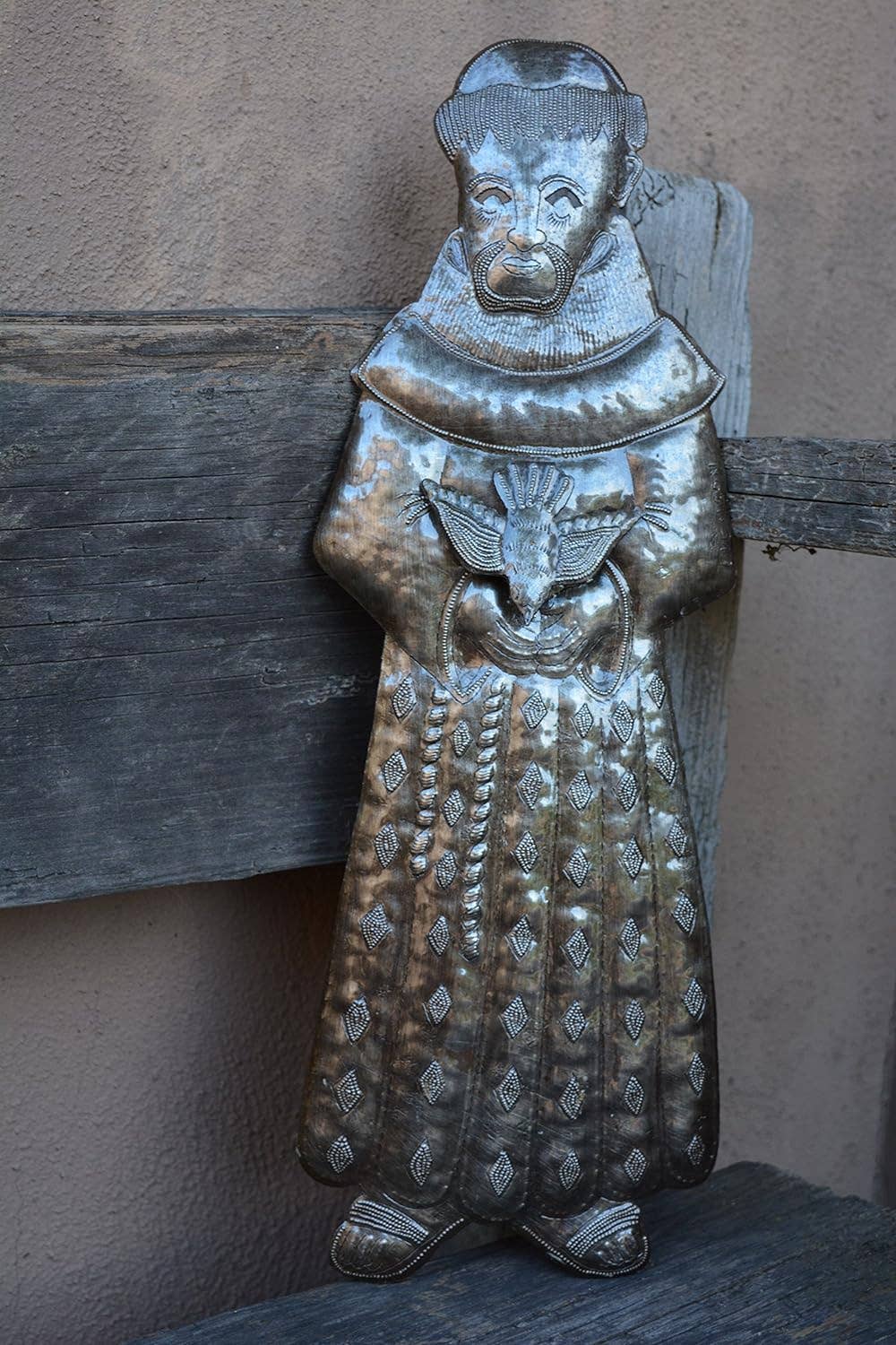 Saint Francis, with 3-D Bird, Fairtrade Haiti 7" x 17.5"
