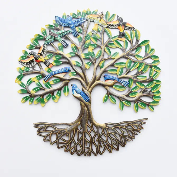 23" Haitian Metal Colorful handmade Tree of Life Wall Decor