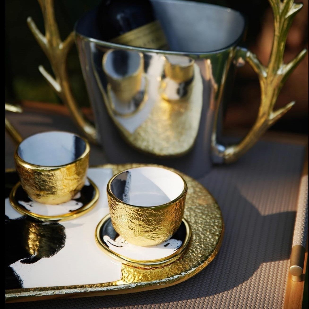 Bianco Nero Coaster Set/4