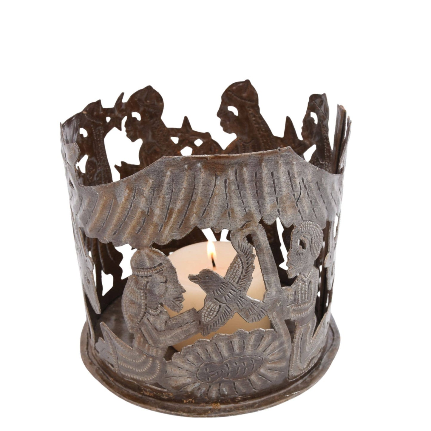 Handmade Haitian Metal Nativity Candleholder – Fair Trade