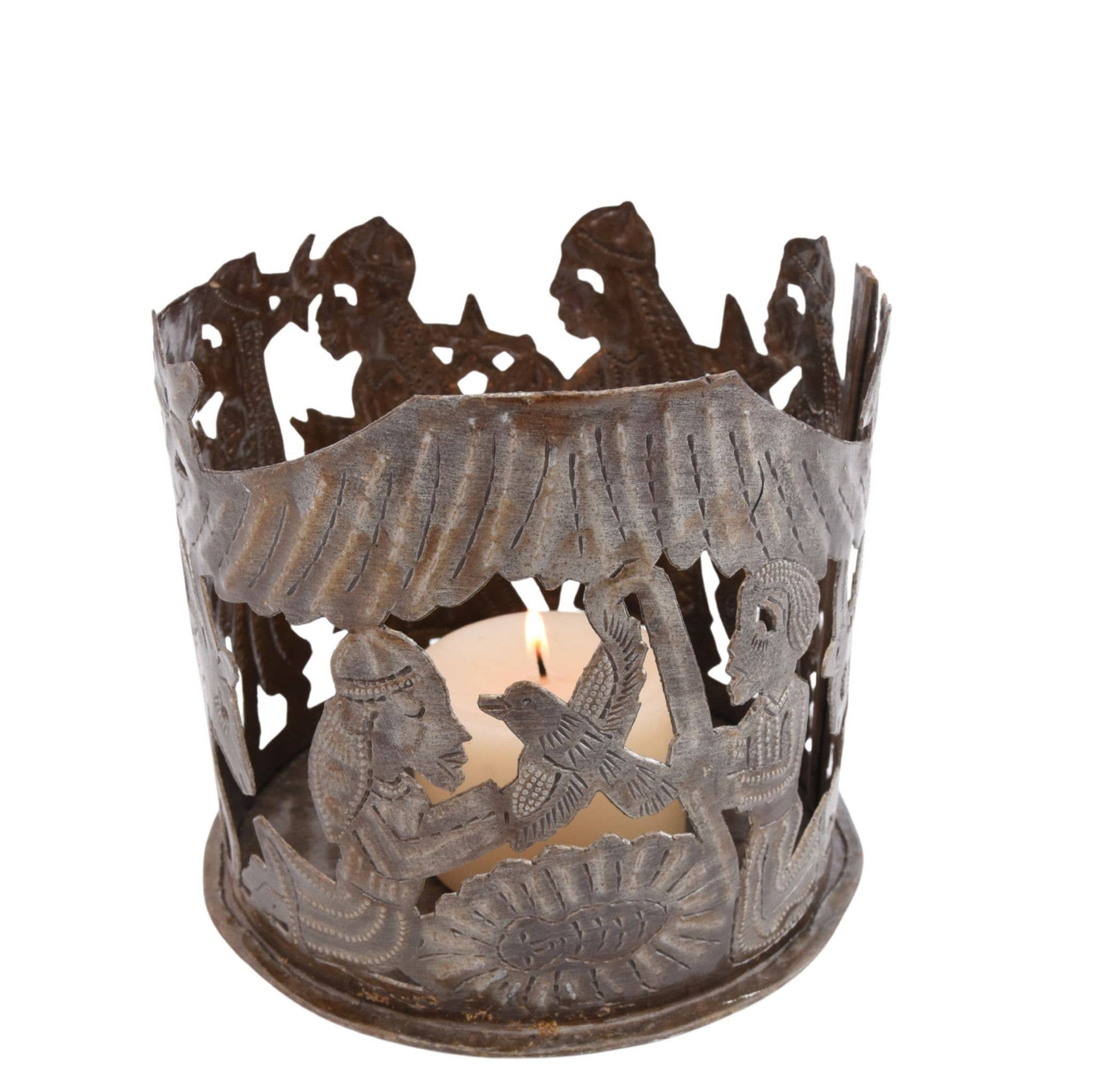 Handmade Haitian Metal Nativity Candleholder – Fair Trade