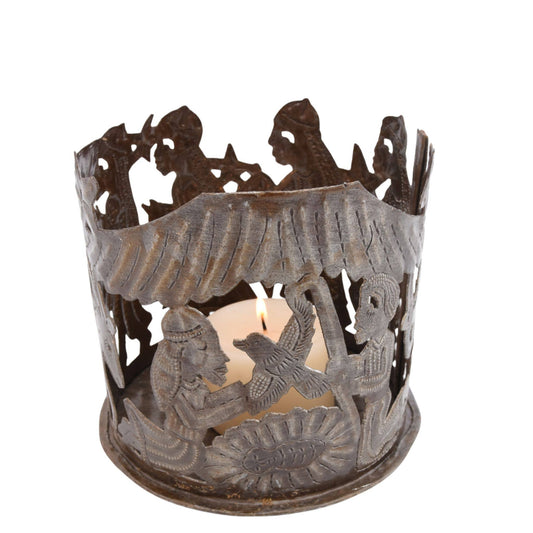Handmade Haitian Metal Nativity Candleholder – Fair Trade