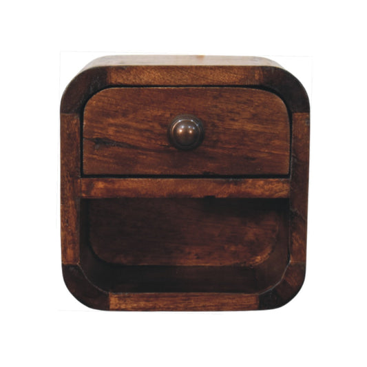 Solid Wood Curved Wall Mounted Bedside