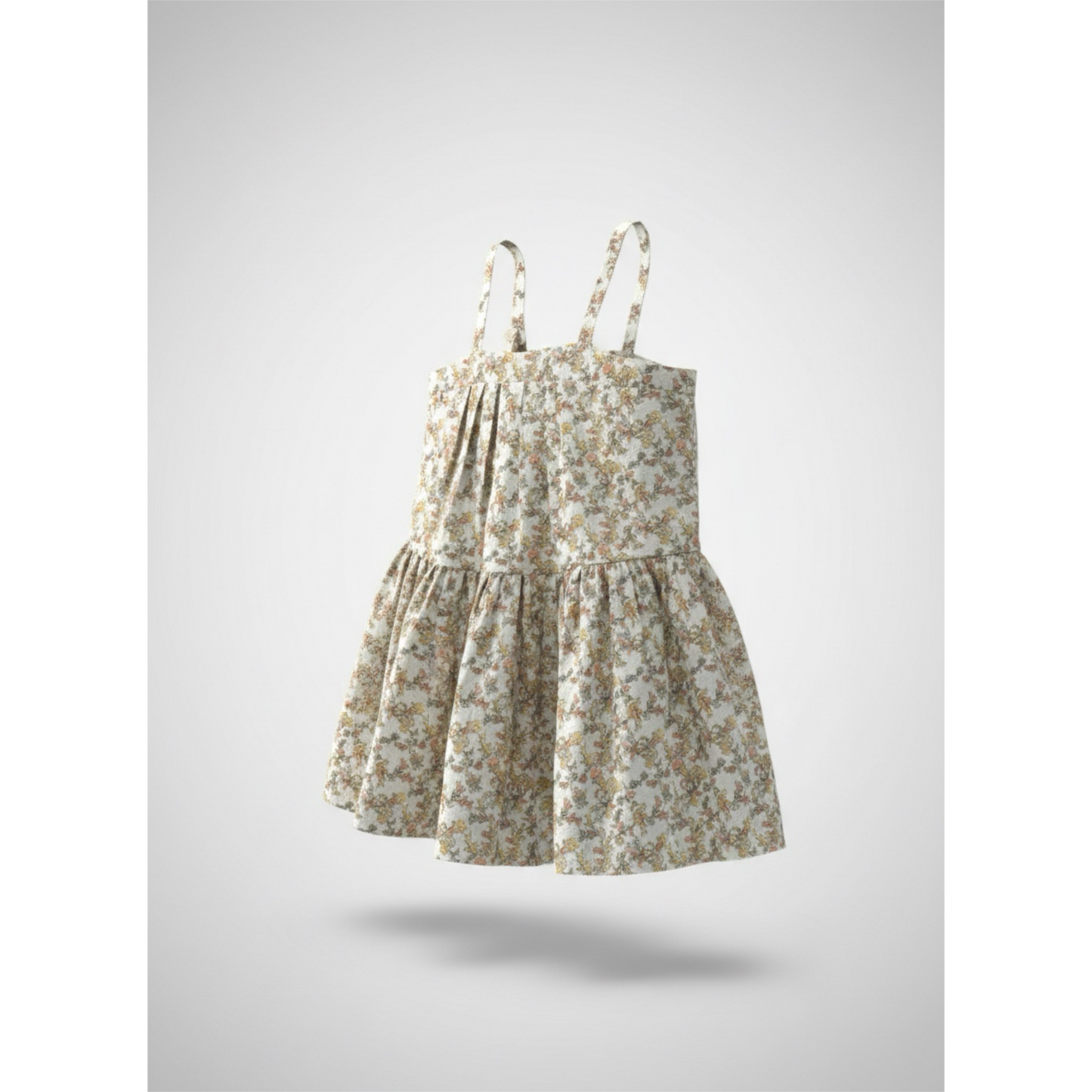 Hikari Pintuck Dress| Mustard Sage Blossom