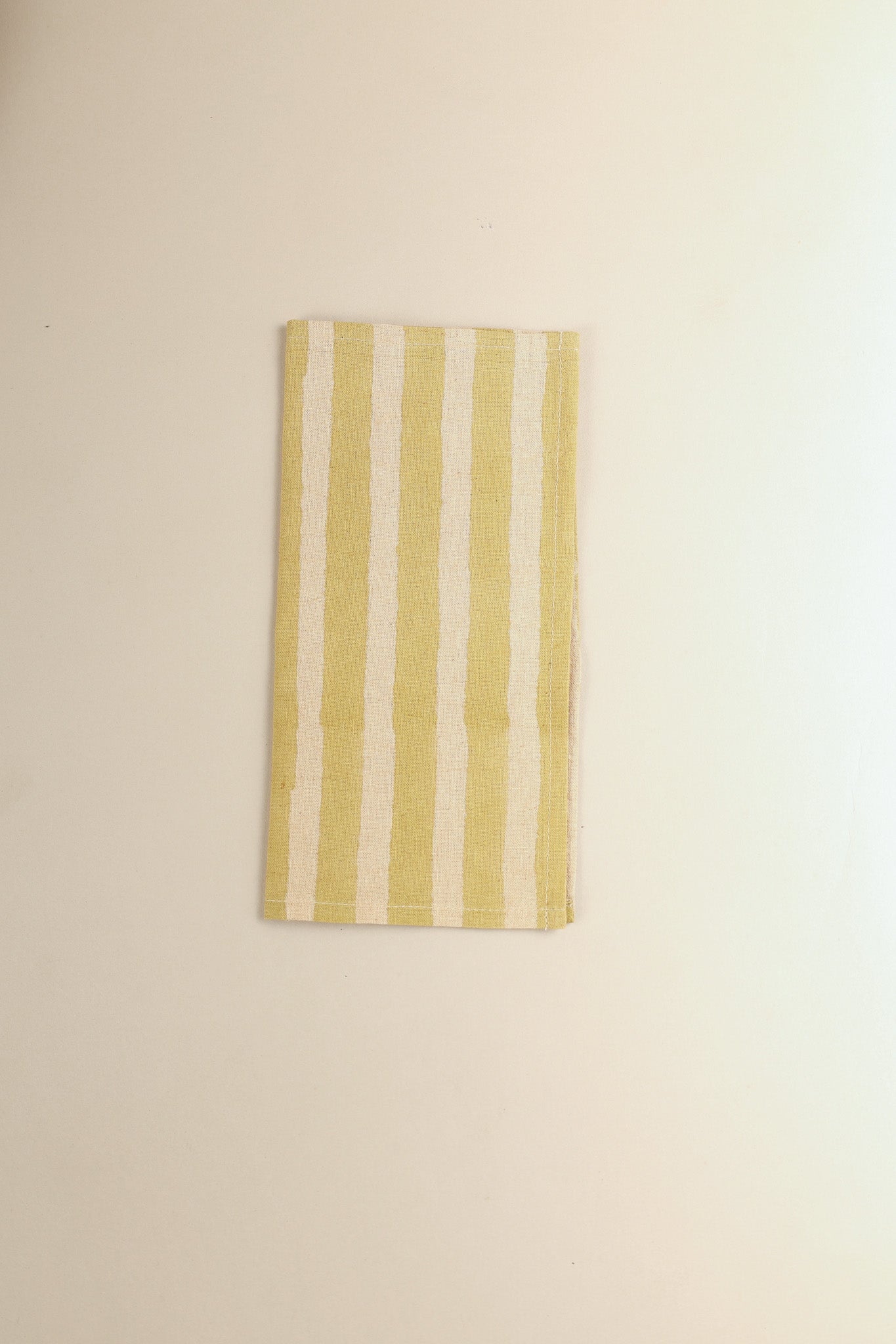 Oh! Stripes (Lime) Block Print Napkins, Set of 4