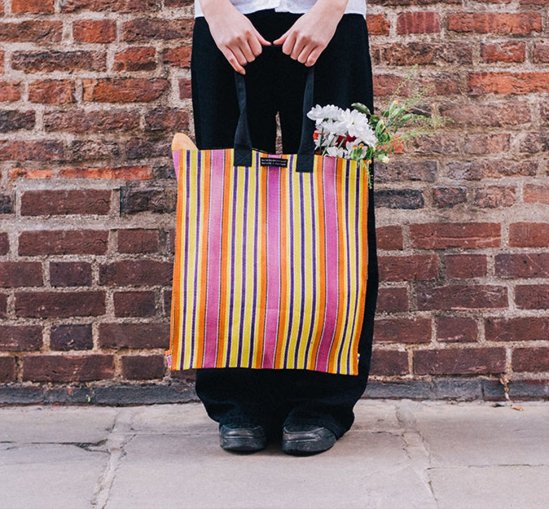 Woven Market Shopper in Neyron Rose, Sage & Primrose Yellow