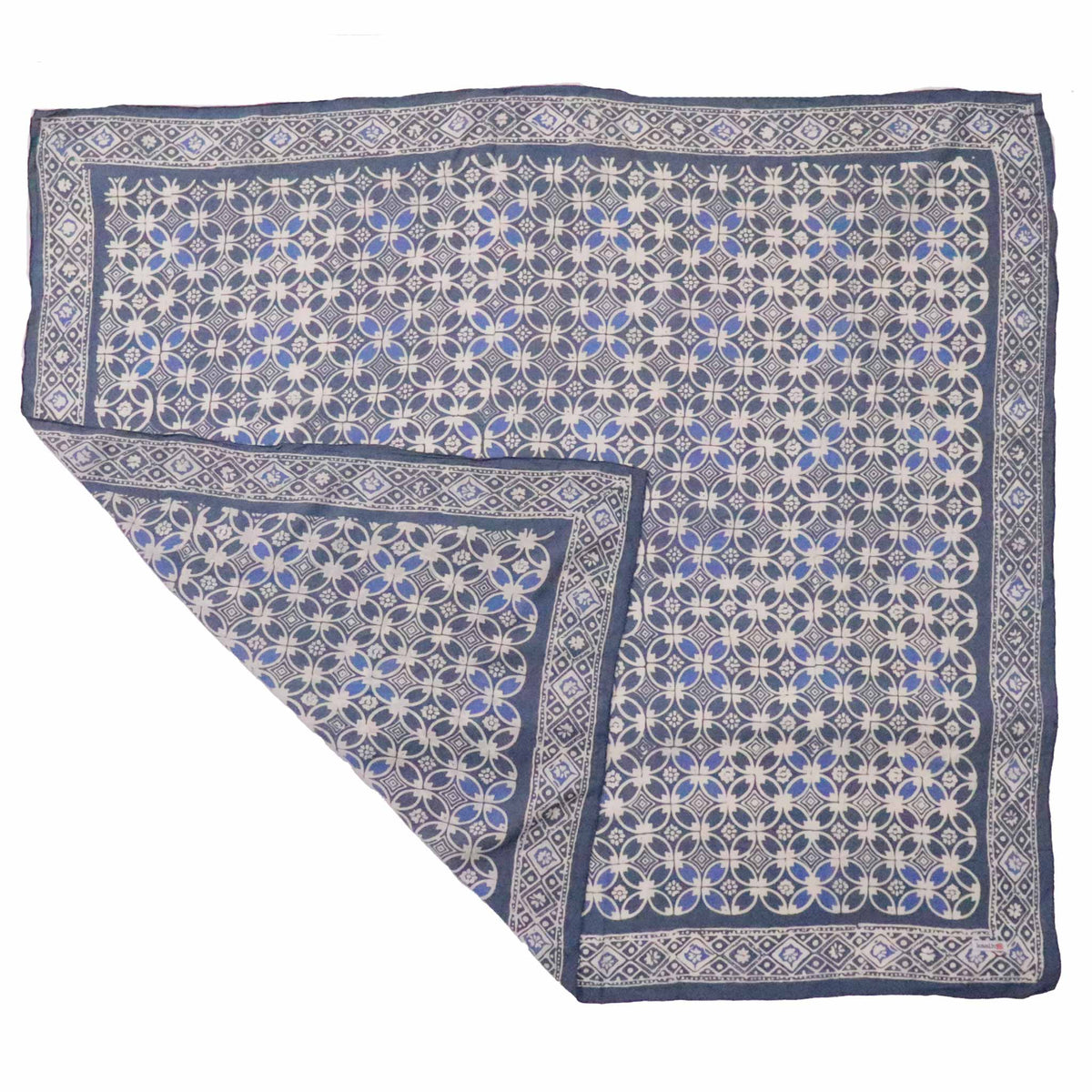 Large 39" Hand Dyed Batik Bandana Charcoal Gray, Size XL Scarf, Oversized