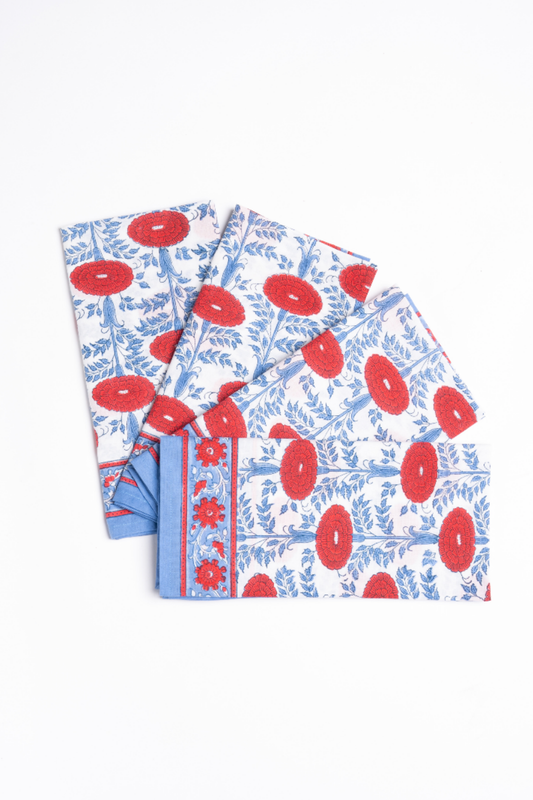 Araminta Blockprint Napkins, Set of 4
