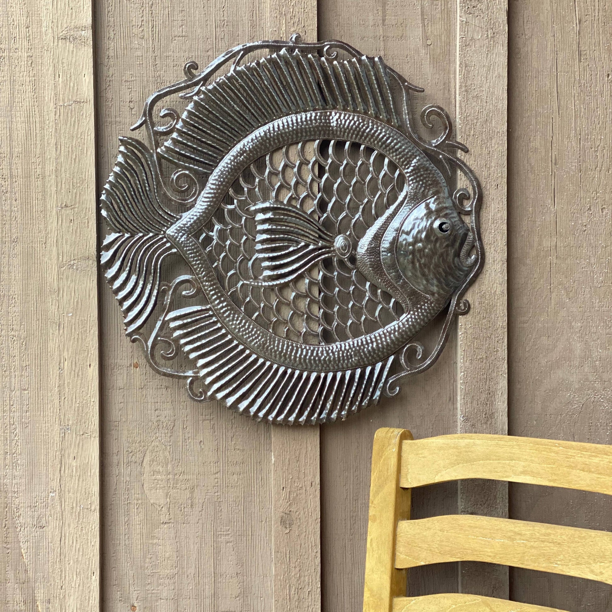 23" Fish Sea-life wall Decor, Nautical Theme Metal Art,