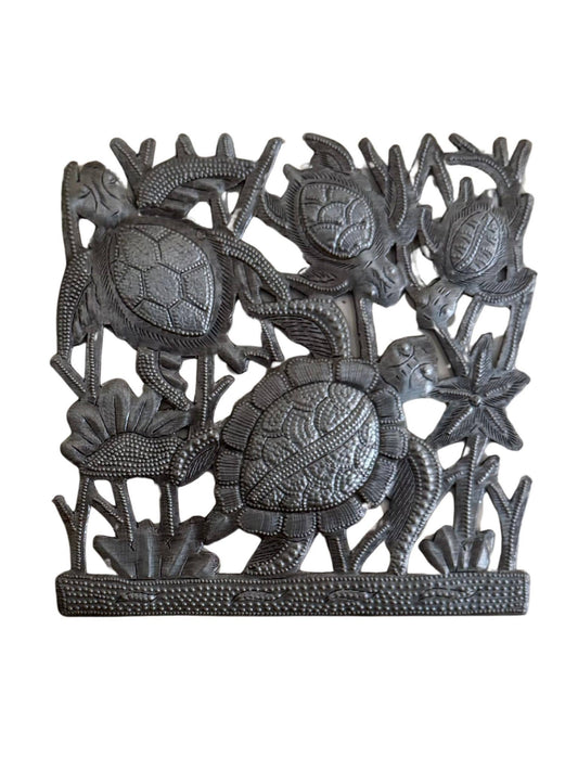 Turtle Family, Wall Hanging Plaque Sea Life Theme 6"
