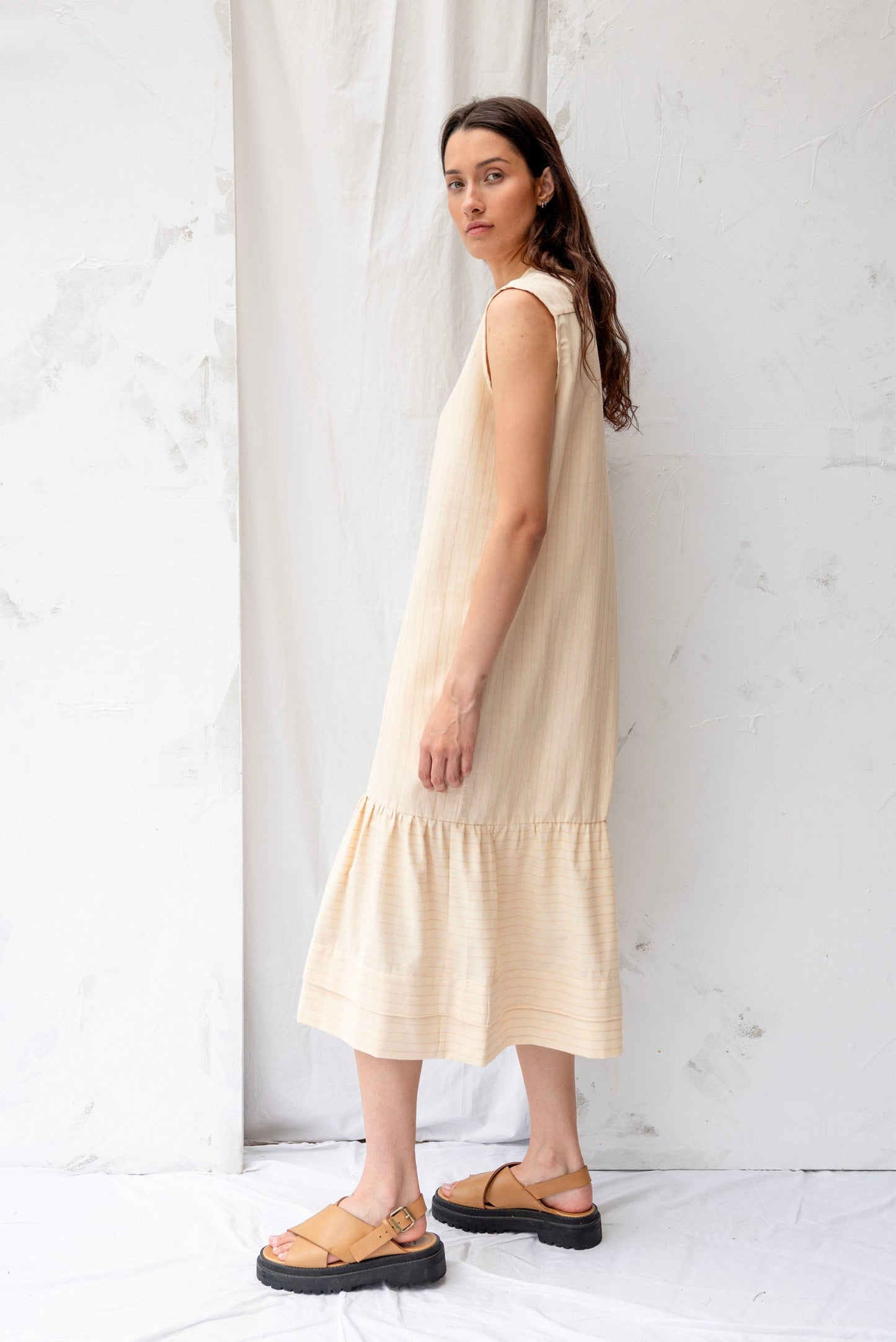 Cilou Dress | Natural Stripe - ReCreate Clothing
