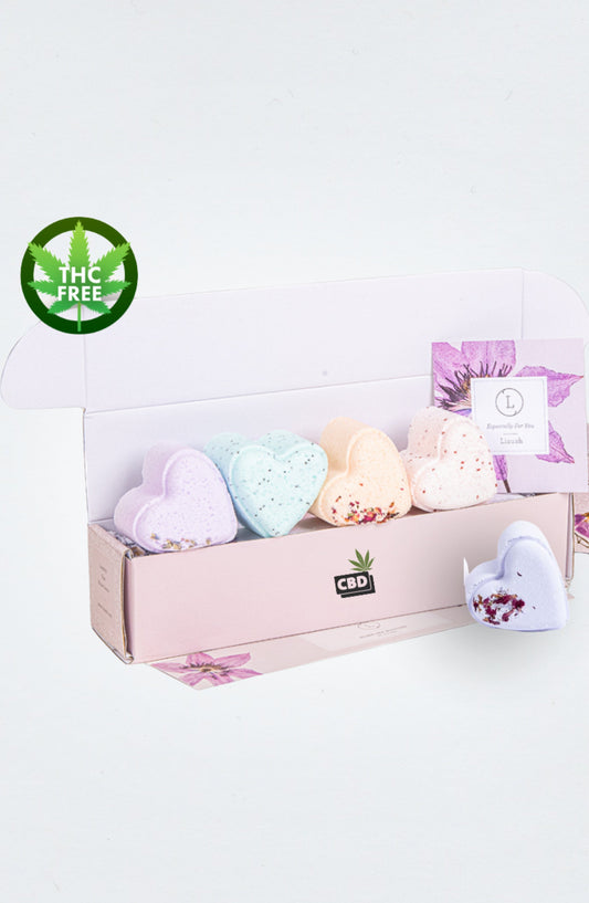 CBD Lavender Shower Steamers Gift Set – 5 Heart-Shaped