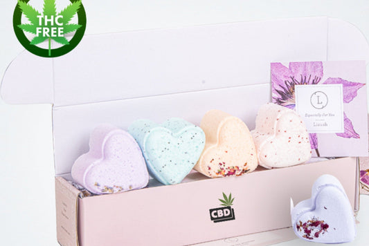 CBD Lavender Shower Steamers Gift Set – 5 Heart-Shaped