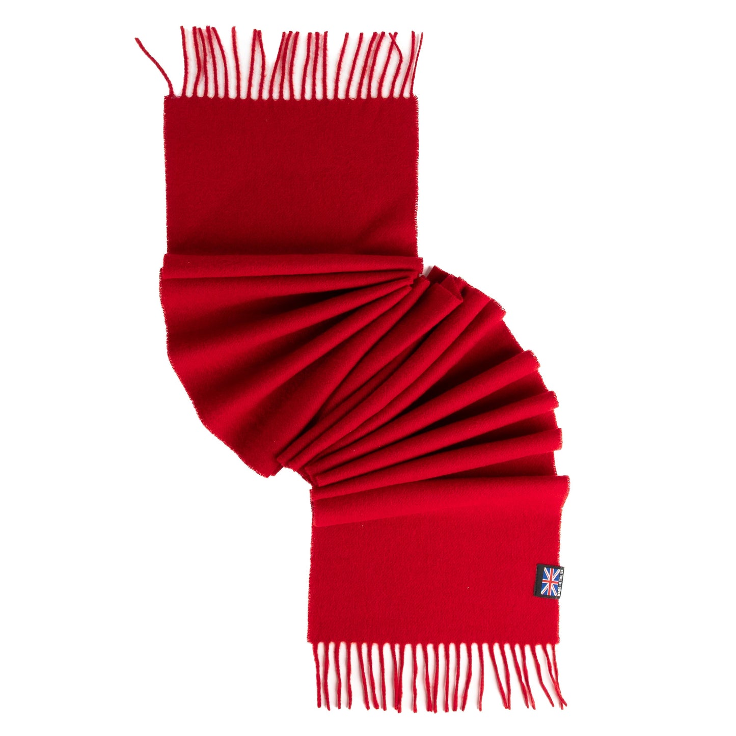 Prince of Scots Fringed Merino Wool Scarf (Red)