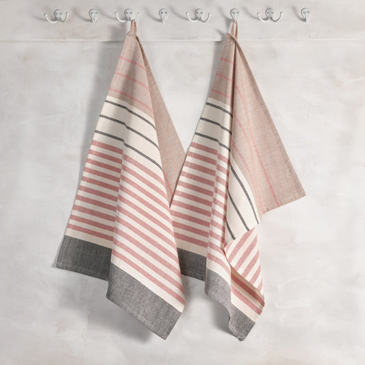 Handwoven Cotton Kitchen Towels | Set of 2 | Fair Trade | Airy Stripe