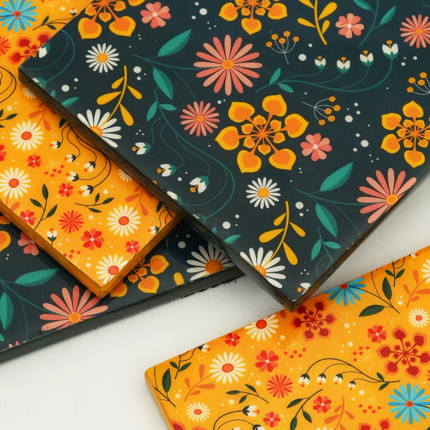 Sunburst Bloom Floral Coaster Set of 4
