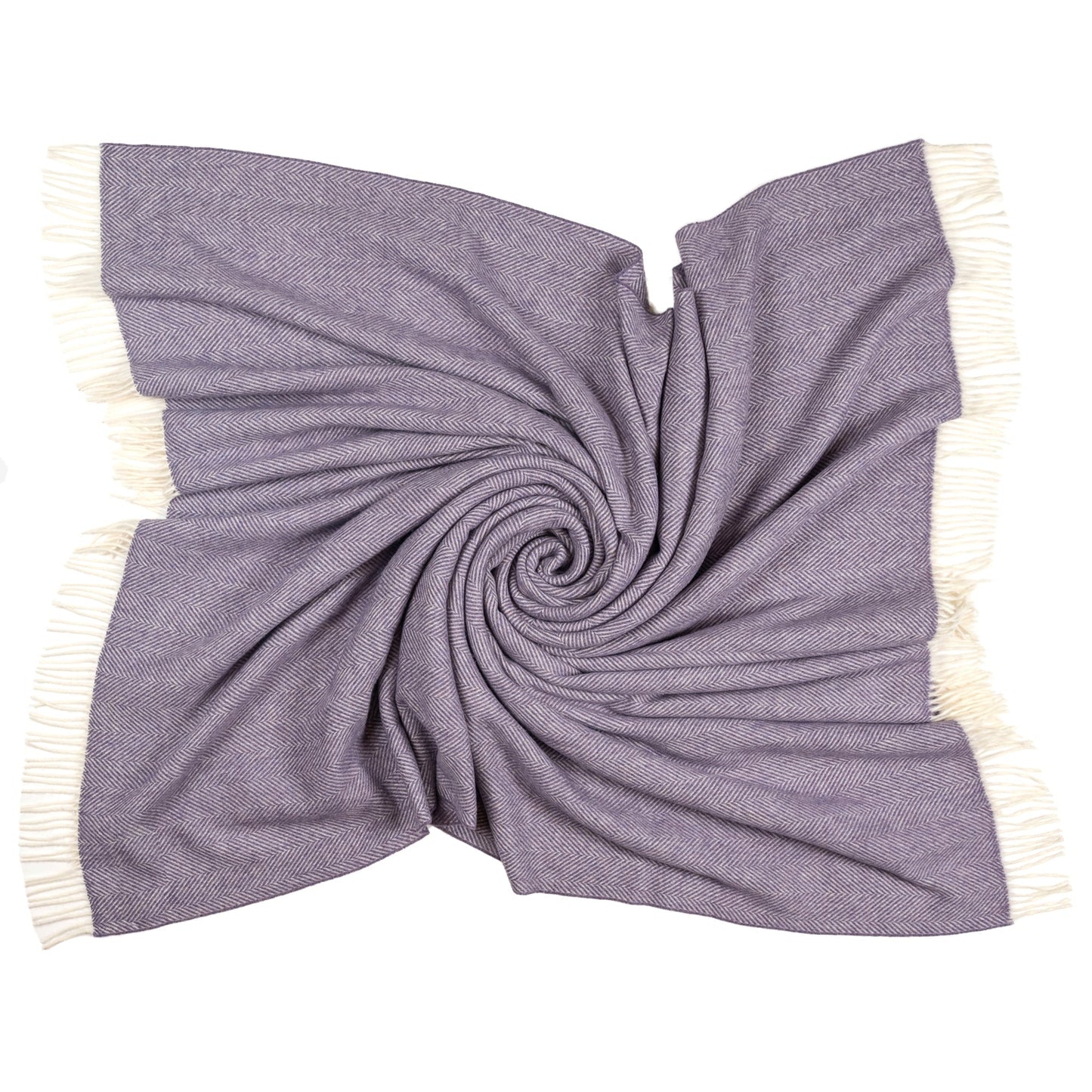 Southampton Home Merino Wool Herringbone Throw - Lavender