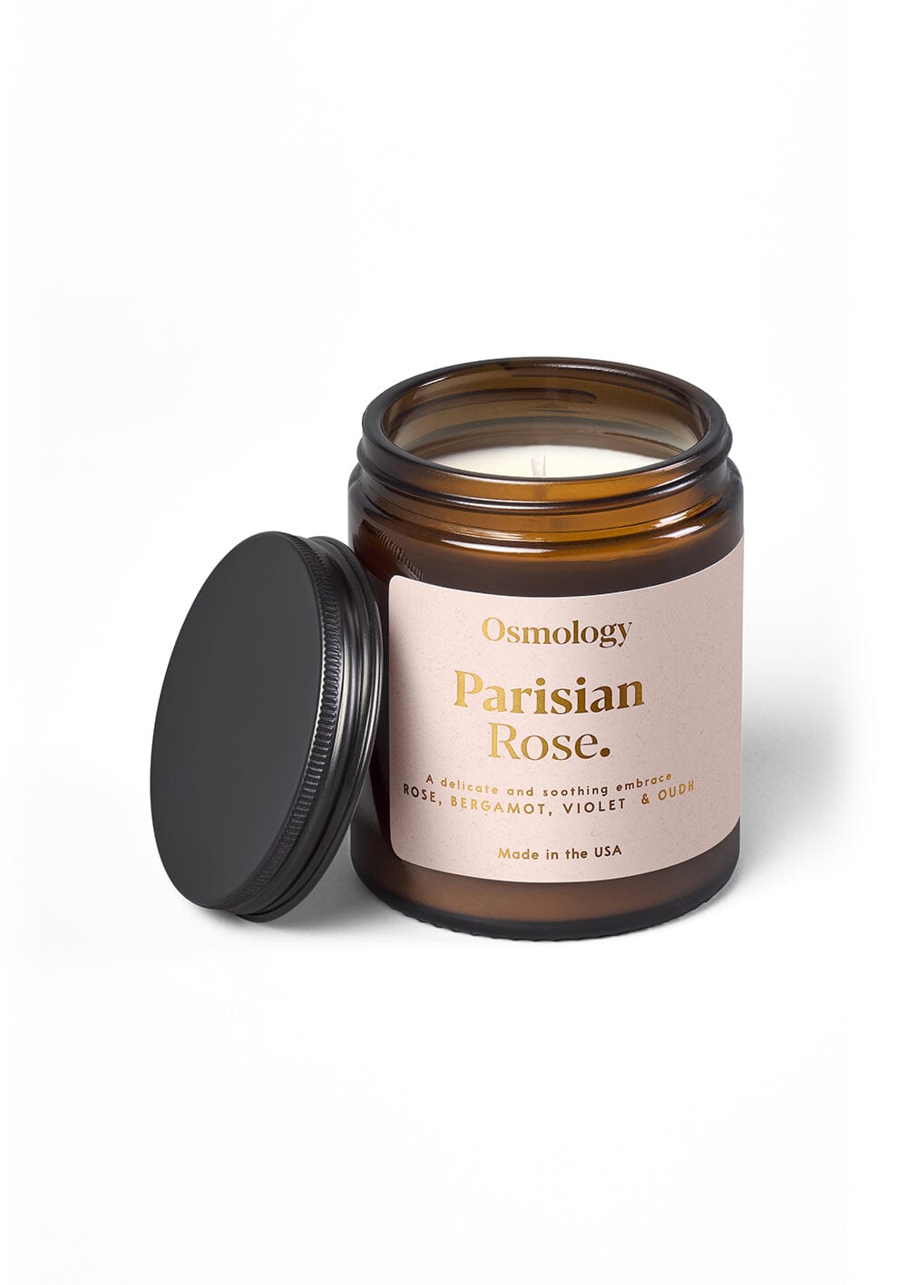 Parisian Rose Scented Jar Candle - Rose Bergamot and Violet