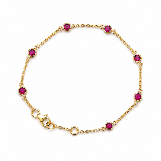 July Birthstone Bracelet:  Ruby