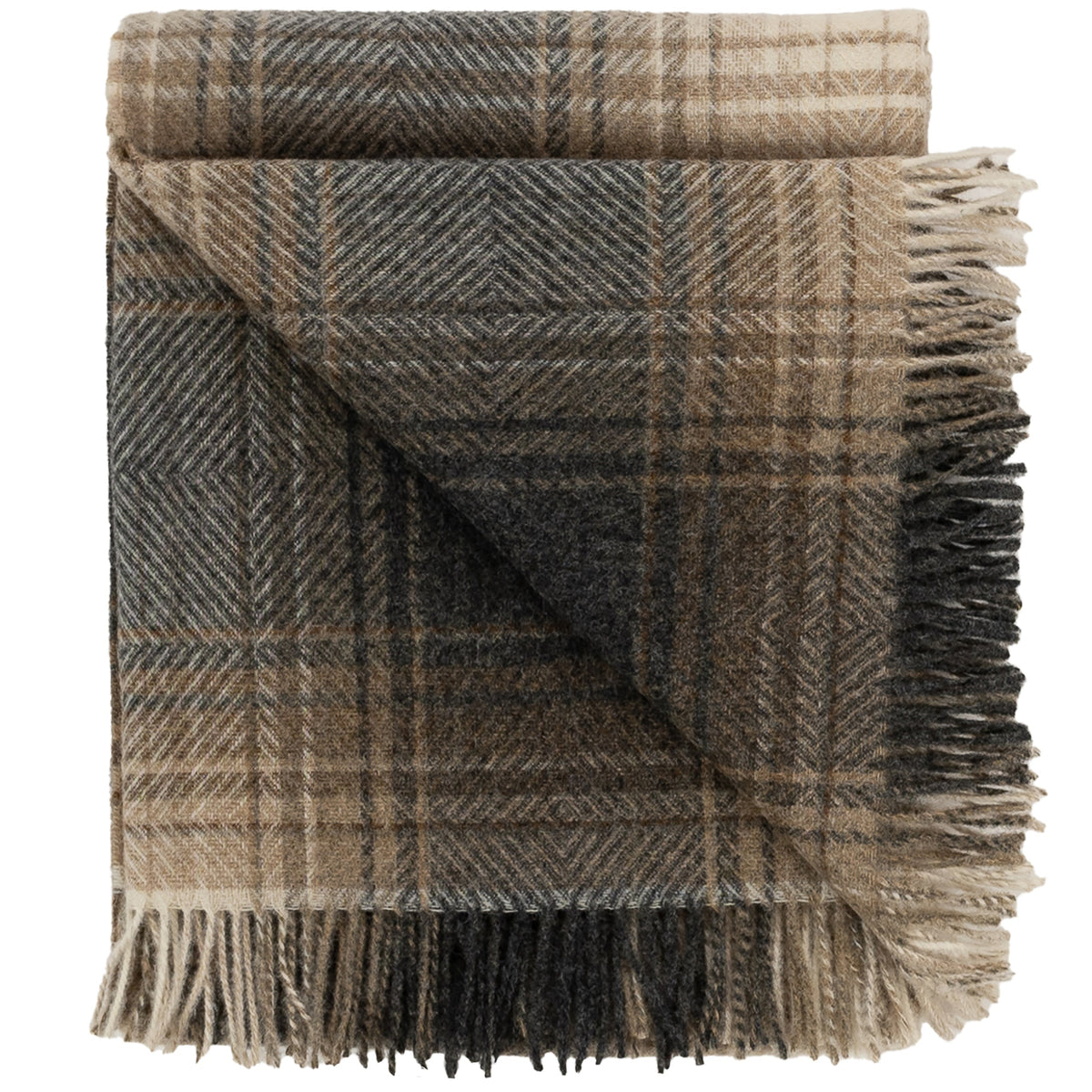 Highland Tweeds Shetland Lambswool Ombre Throw – Natural