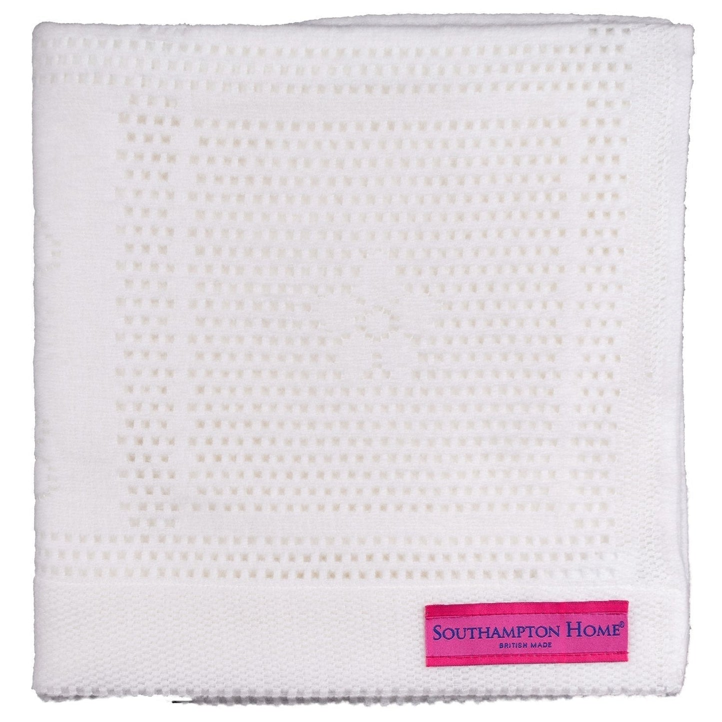 Southampton Home Lace Weave Bunny Baby Blanket ~ White ~