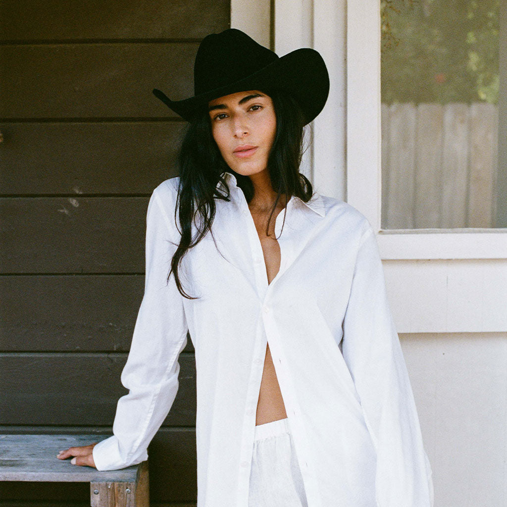Karina Wool Cowboy Hat - Black
