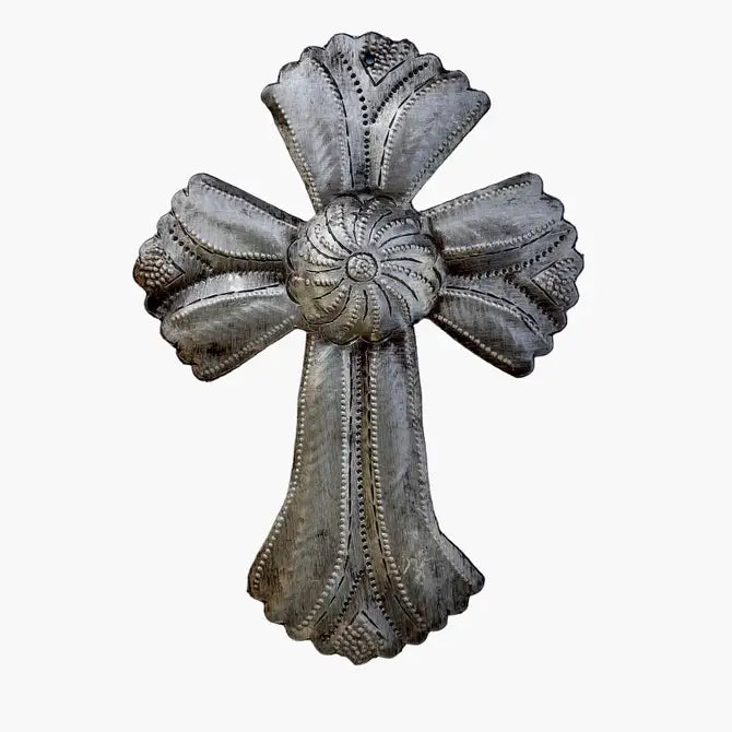Recycled Metal Cross, Milagro 4.5"x6.75"