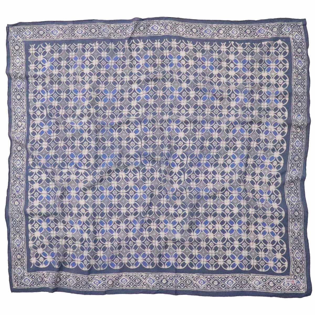 Large 39" Hand Dyed Batik Bandana Charcoal Gray, Size XL Scarf, Oversized