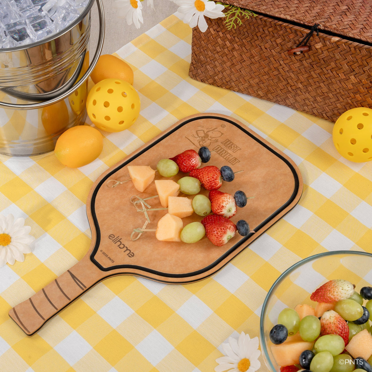 Elihome x Peanuts Pickleball Charcuterie Cutting Board -"Just Dink It"